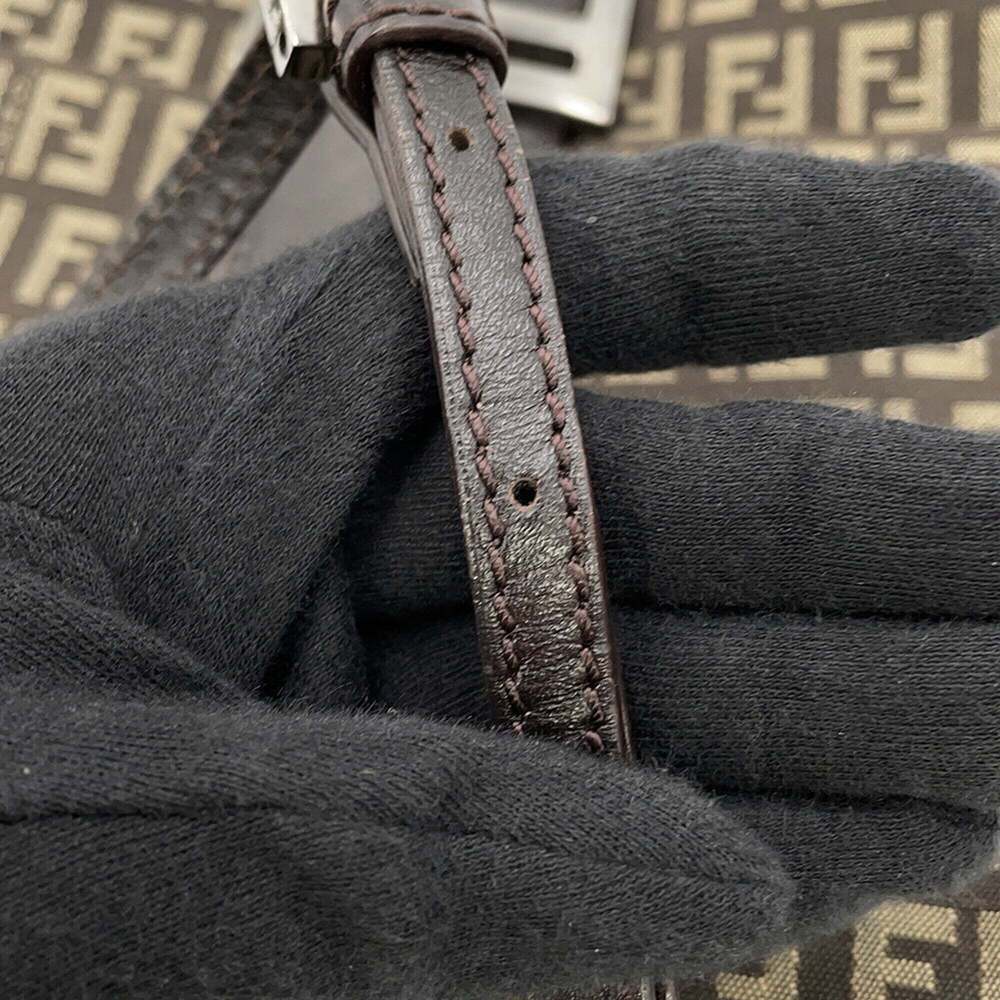 FENDI Brown Leather Zucca Shoulder Bag - Picture 14 of 16